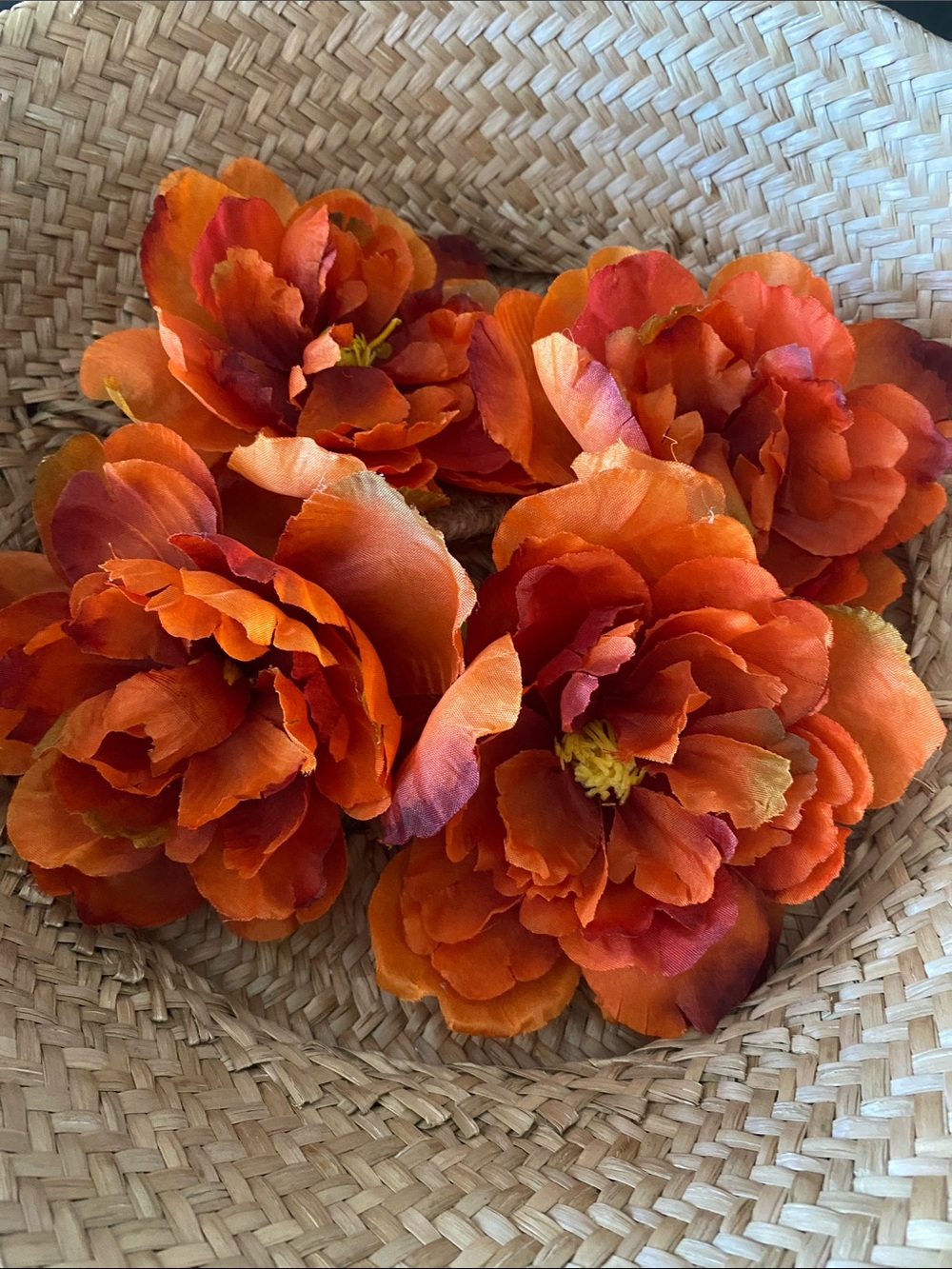 Krissette Martin Designs Home Fall Peony Jute Napkin Rings - Set of 4
